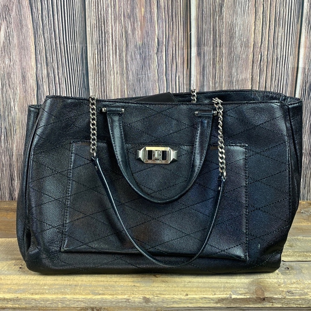 REBECCA MINKOFF Large Je T’aime Black Leather Tote